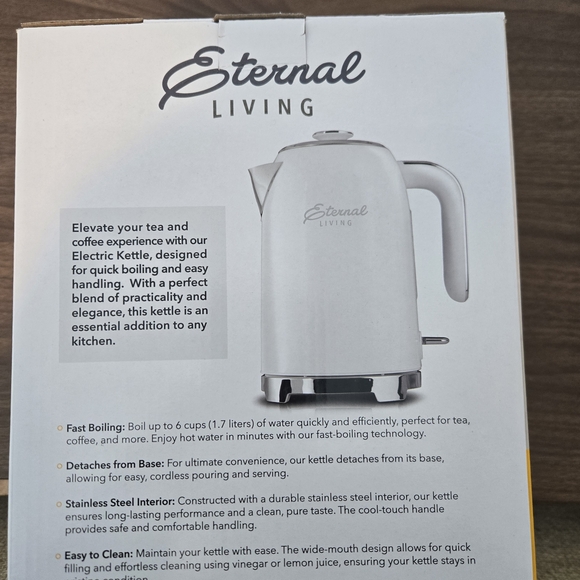 White Electric Kettle for Tea & Coffee - Picture 5 of 5